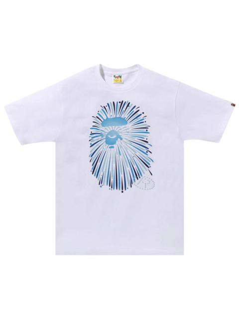 BAPE Ape Head Firework Tee #1 'White/Blue'