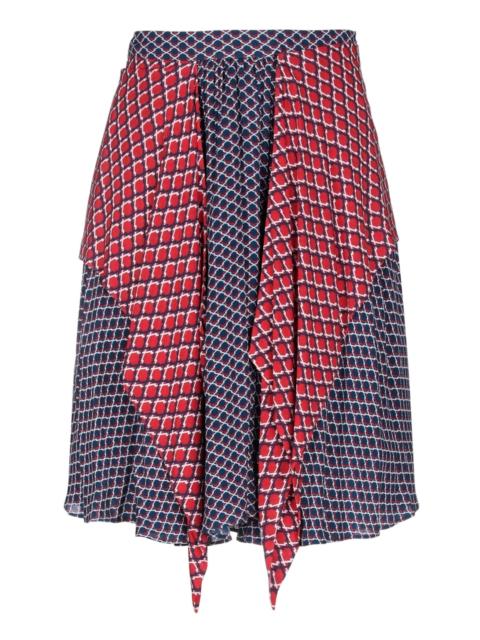 panelled geometric-print skirt