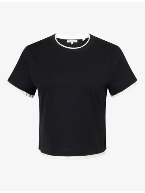 GOOD AMERICAN The Layered Crew-Neck Cotton T-Shirt
