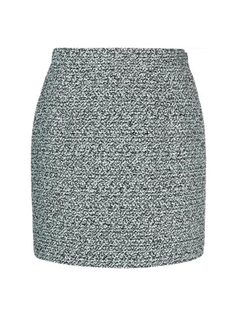high-waist tweed miniskirt