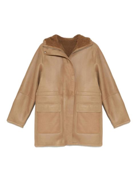 Yves Salomon hooded sheepskin coat
