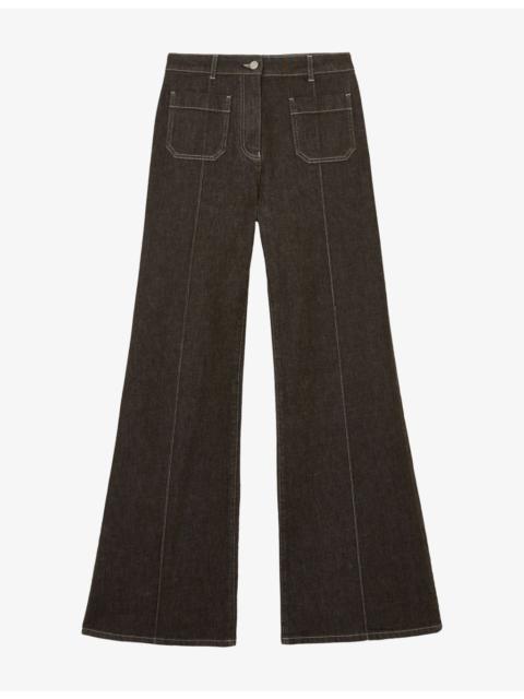 REISS Sakura Flared Denim Jeans