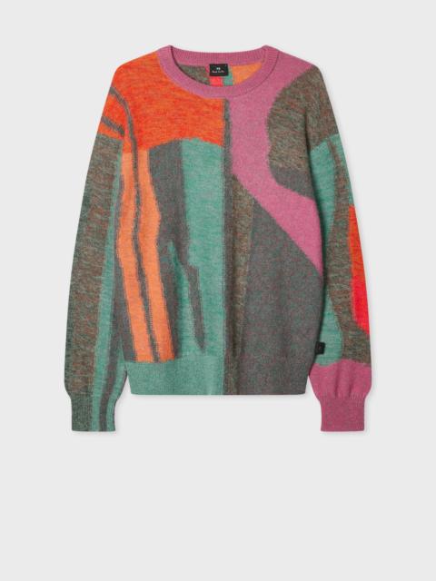 Paul Smith 'Glitch Floral' Cotton-Mohair Sweater