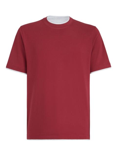 Brunello Cucinelli crew-neck faux-layering T-shirt