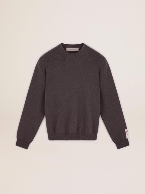 Golden Goose Round-neck sweater in wool with embroidery on