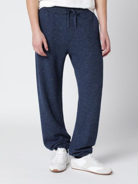 Loro Piana Gokarna blue mélange wool-blend trousers