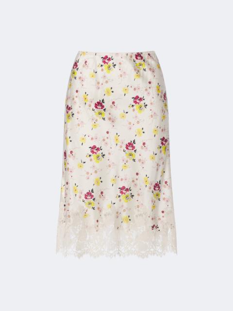DÔEN Elowette lace-trimmed silk satin midi skirt