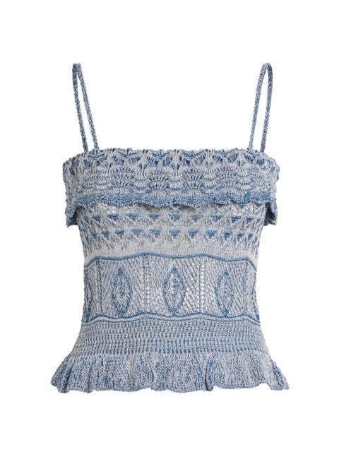 Ruffled Knit Crop Top multi