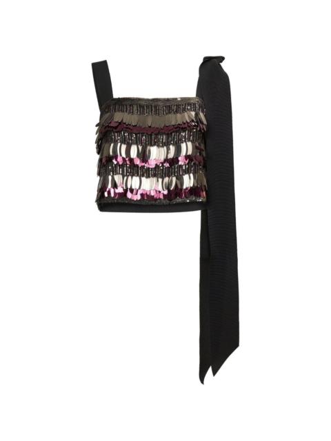 CAROLINA HERRERA sequin-embellished bow-detail top