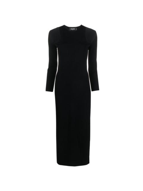 DSQUARED2 cut-out ribbed-knit midi dress
