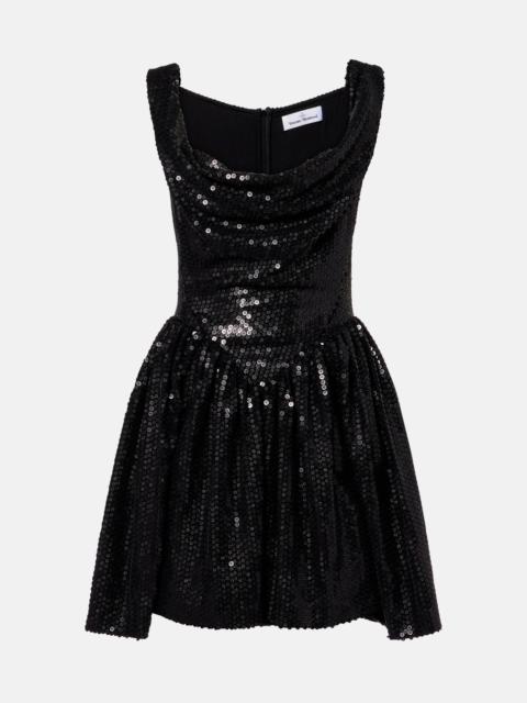 Vivienne Westwood Mini Sunday sequined draped corset dress