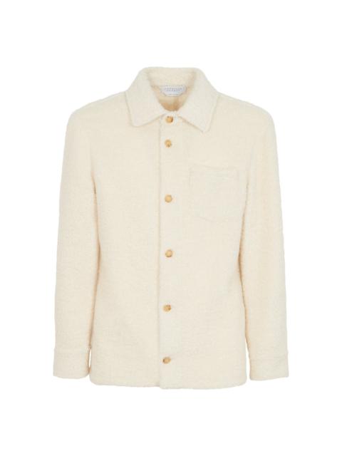 Drew Overshirt in Ivory Cashmere Boucle