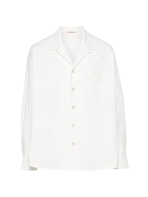 Valentino rubberized-logo canvas shirt jacket