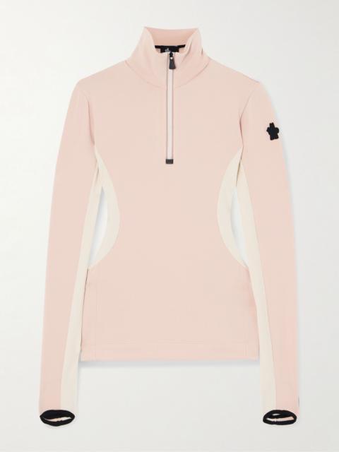Moncler Grenoble Color-block stretch-jersey base layer Baby pink