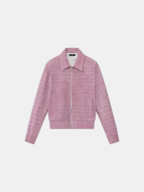 AMIRI WOMEN'S CROC SUEDE WESTERN JACKET