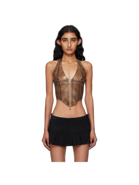 miaou Brown Mara Latex Top