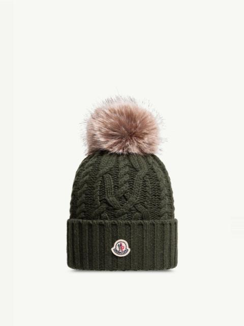 Moncler Wool & Cashmere Blend Beanie with Pom Pom