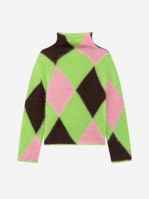 MSGM Mohair blend sweater with argyle pattern