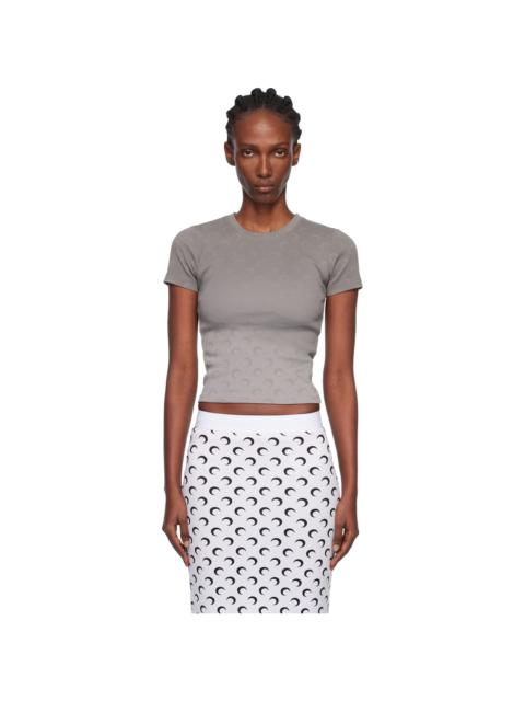 Marine Serre Gray Faded Moon Jersey Baby Fit T-shirt