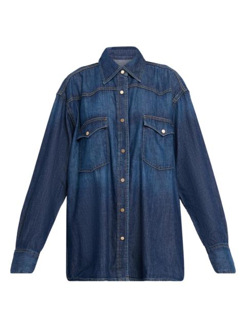 TWP Women's OG Ranchers Oversized Denim Shirt - Dark Wash