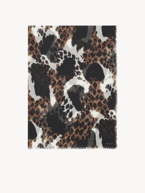 SAINT LAURENT MIXED CAT STOLE IN WOOL ETAMINE