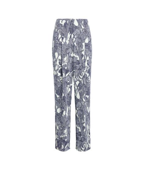 Roberto Cavalli Iris print straight leg trousers