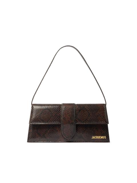 JACQUEMUS Le Chouchou snakeskin leather flap shoulder bag