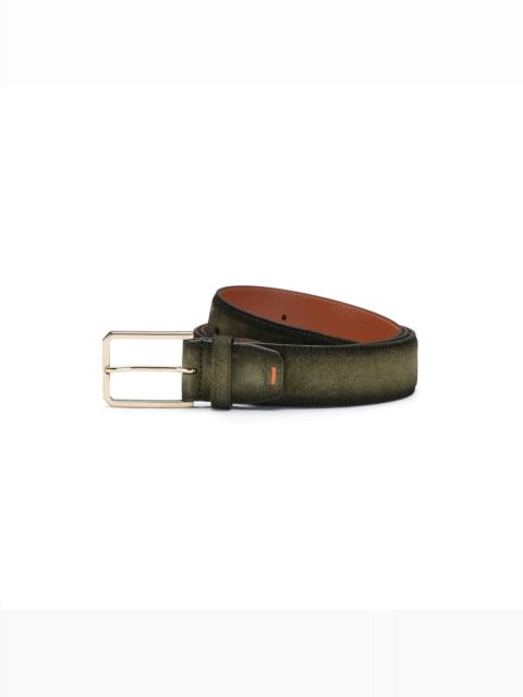 Santoni Green suede adjustable belt