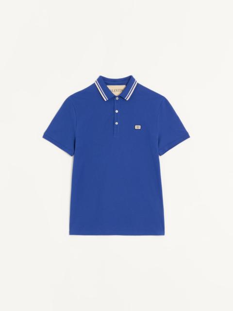 Valentino COTTON PIQUÉ POLO SHIRT WITH VLOGO PATCH