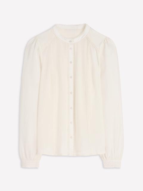 BODEN Rhea Trim Detail Silk Top-Ivory