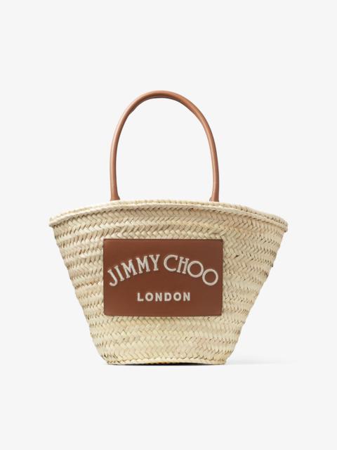 JIMMY CHOO Beach Basket M
Natural Raffia and Leather Basket Bag with Jimmy Choo Embroidery