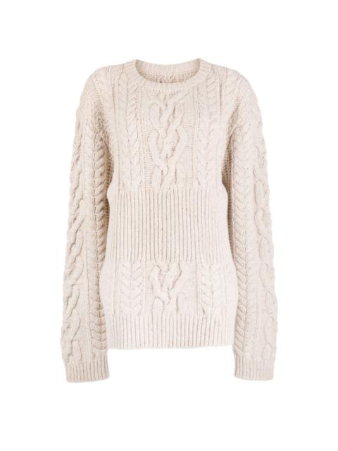 LOW CLASSIC ribbed cable-knit jumper