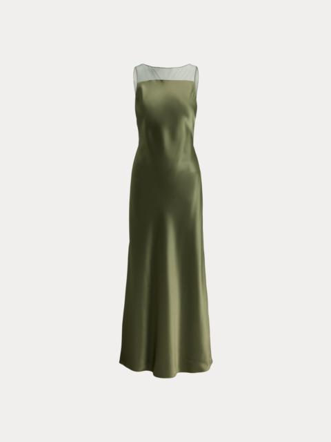 Polo Ralph Lauren Sheer-Panel Satin Dress