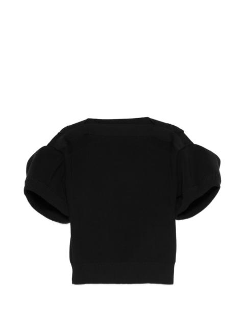 sacai puff-sleeve top