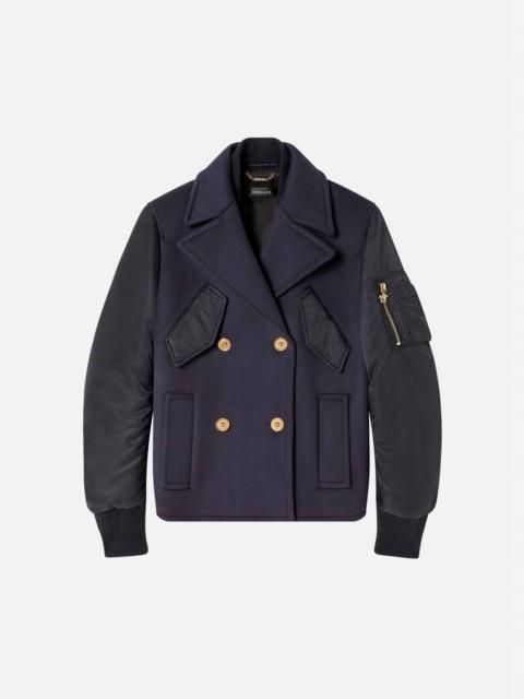 VERSACE Wool & Nylon Peacoat