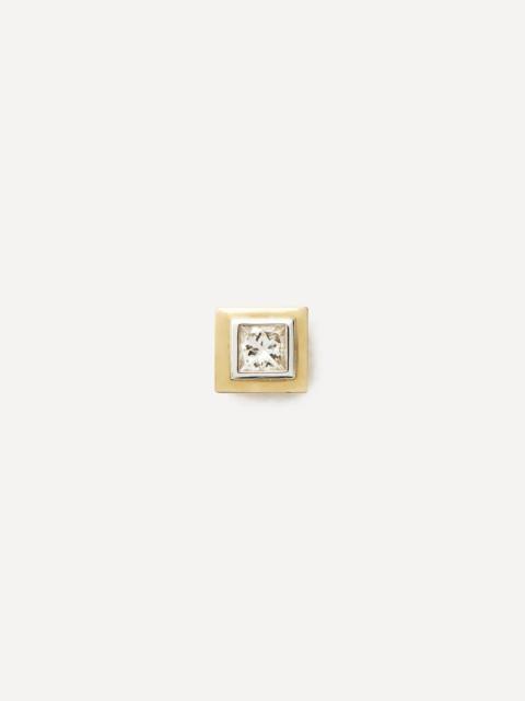MISSOMA 14ct Gold Fine Square Solitaire Stud Earring