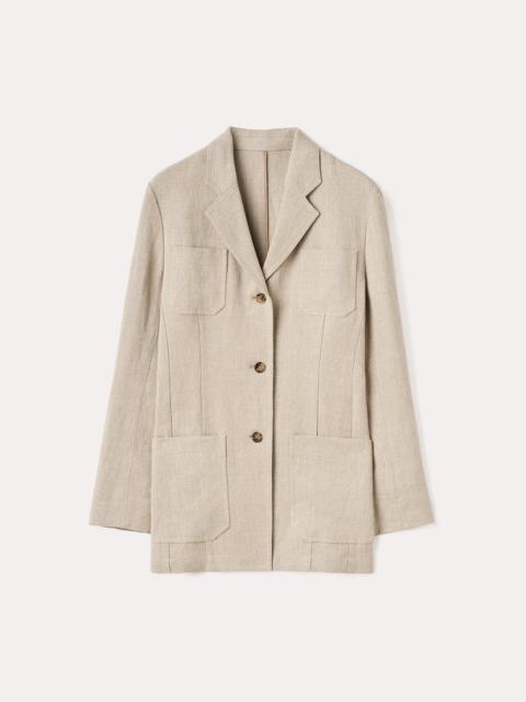 Totême Slim linen blazer wheat mélange