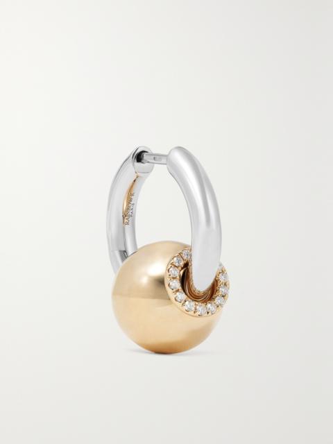 RAINBOW K 14-karat Yellow And White Gold Diamond Single Hoop Earring