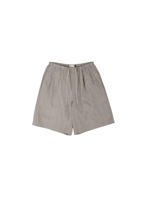 AMOMENTO Linen Drawstring Shorts Beige