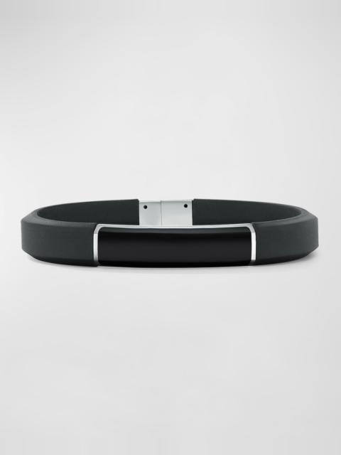 DAVID YURMAN 10mm Men's Streamline ID Rubber Bracelet