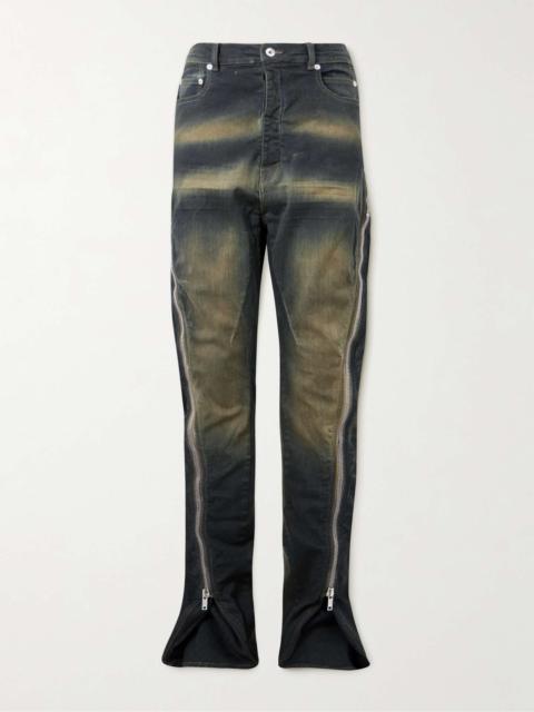 Rick Owens DRKSHDW Bolan Banana Slim-Fit Flared Zip-Embellished Jeans