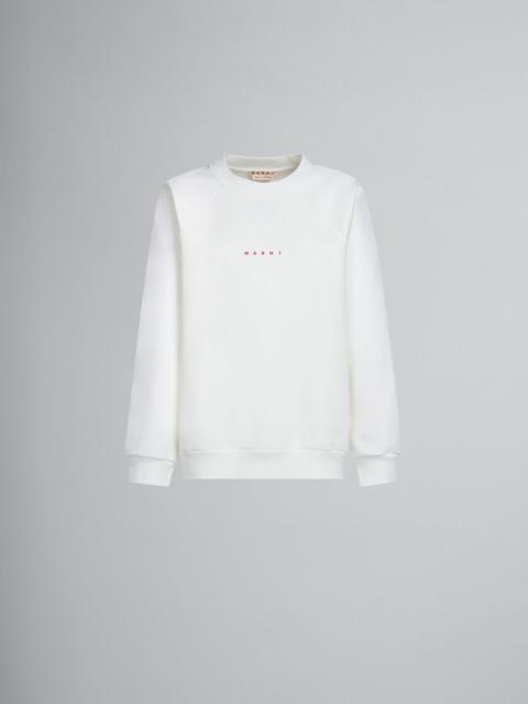 WHITE BIO COTTON SWEATSHIRT WITH MARNI LOGO