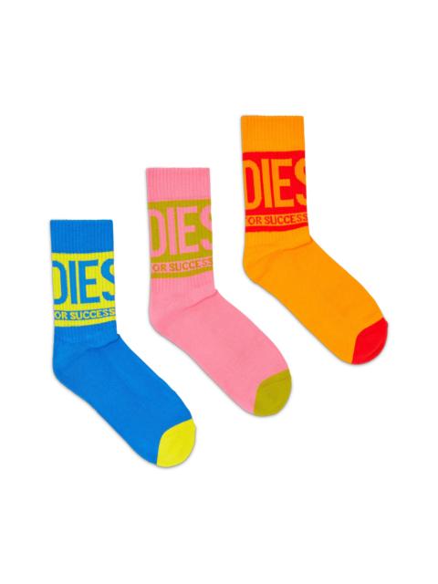 Diesel SOCKS THREE-PACK IN COTTON WITH LOGO DETAIL