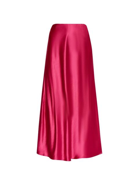 Boshan satin midi skirt