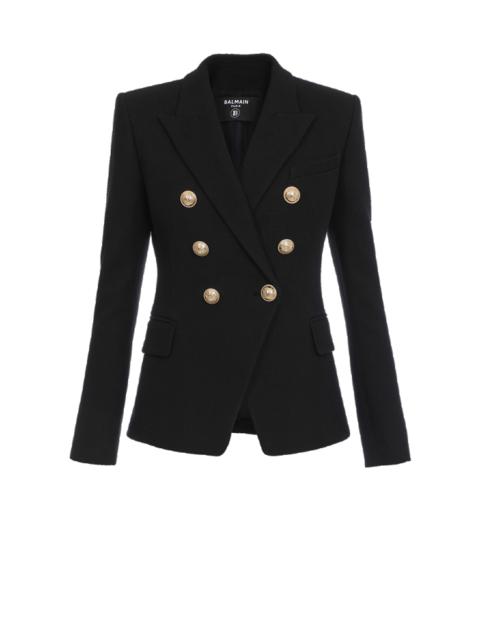 Cotton piqué double-buttoned jacket