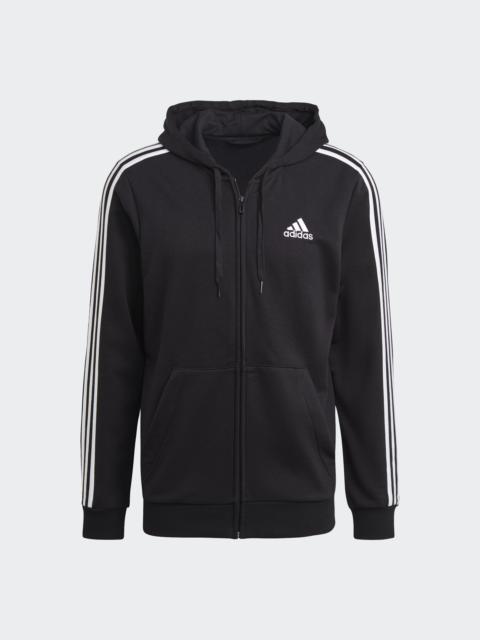 adidas Essentials French Terry 3-Stripes Full-Zip Hoodie
