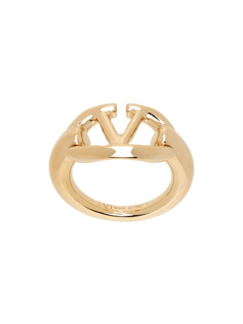 Valentino Gold VLogo Gate Ring