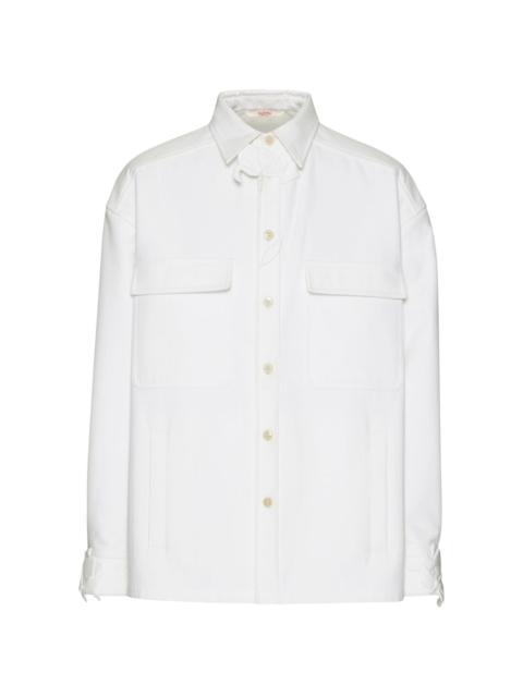 Valentino flower-appliquÃ© cotton shirt jacket