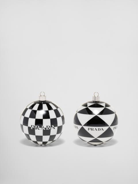 Prada Glass Christmas ornament set