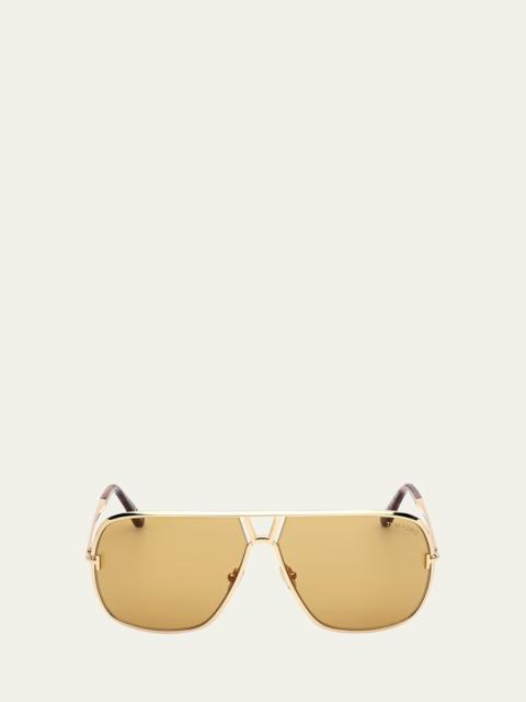 TOM FORD Stavros Aviator Metal Sunglasses